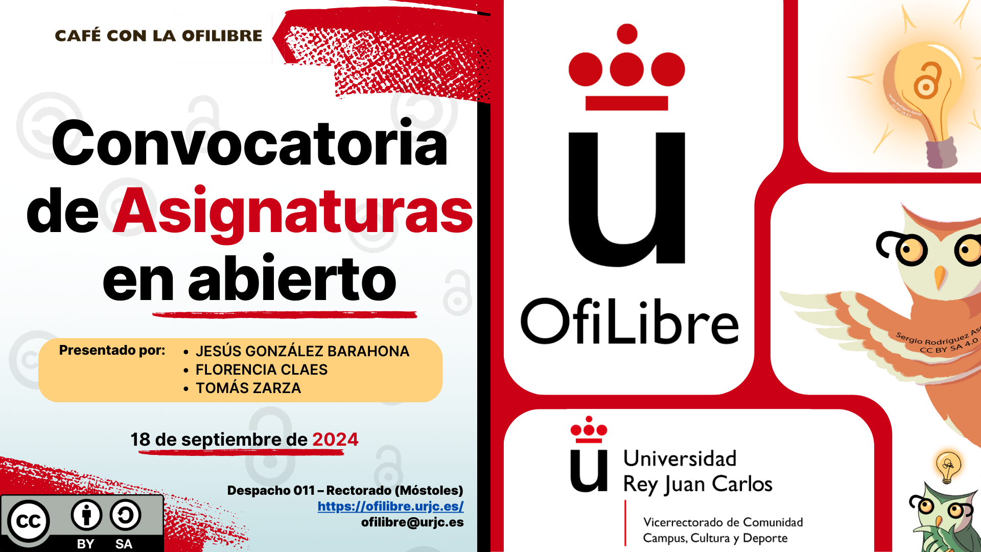 TV URJC - Convocatoria Asignaturas en abierto Cafés con OfiLibre